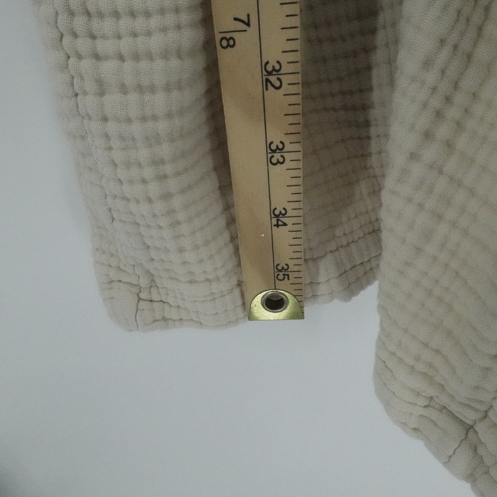 Parachute Robe Womens Large Beige Waffle Weave Tie Waist Lounge Comfort - Picture 6 of 9